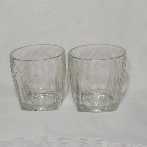 Set of 2 Crown Royal Diamond Pattern Low Ball Whiskey Glasses Bareware 10oz - Picture 6 of 13